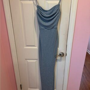 Windsor Glittering Blue Strapless Dress